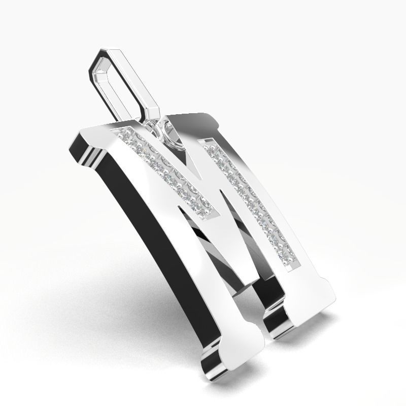 M  SCRIPT DIAMOND PENDANT 3D print model_11