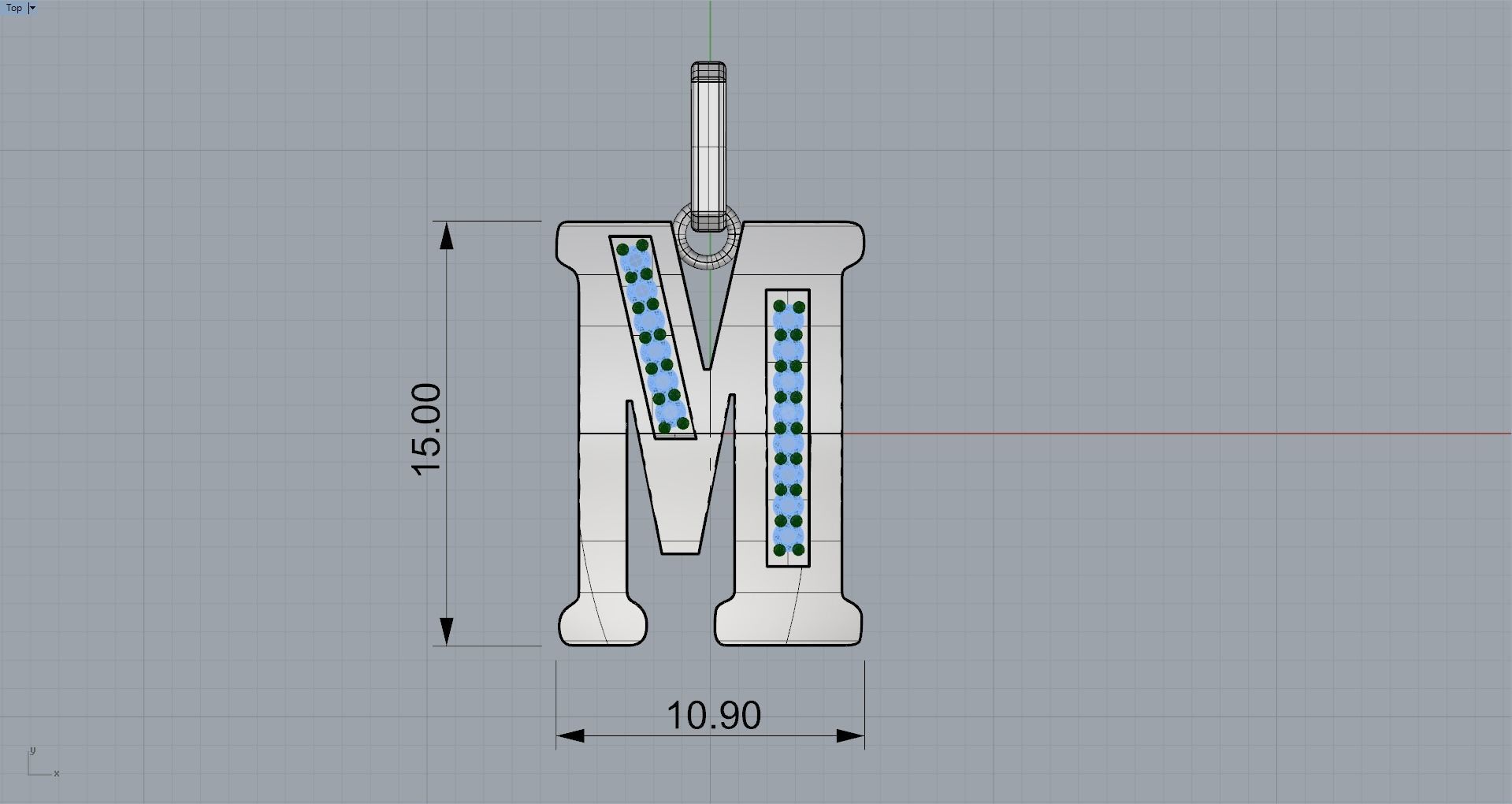 M  SCRIPT DIAMOND PENDANT 3D print model_7