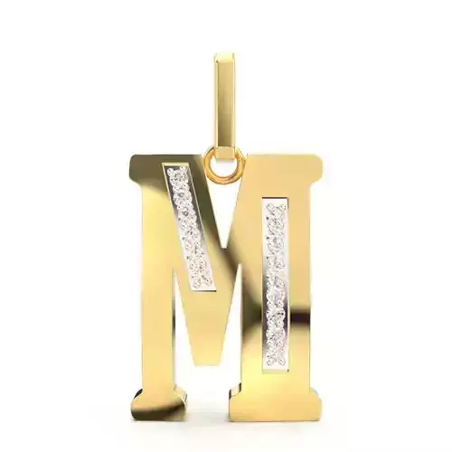 M  SCRIPT DIAMOND PENDANT 3D print model