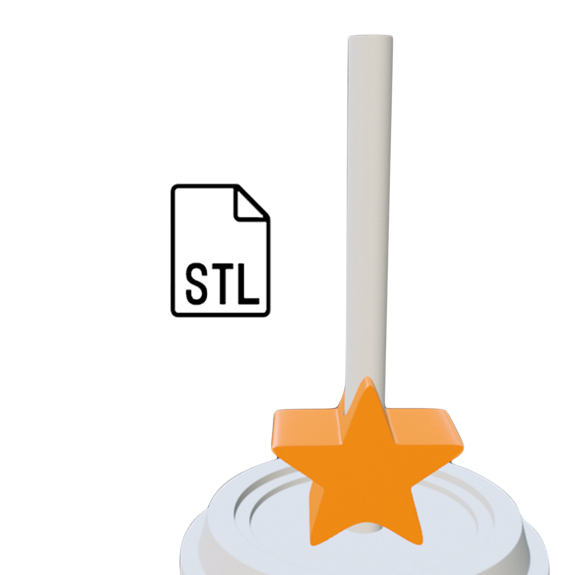 Stl file of Straw topper D12 Star for 3d printing 3D print model_2