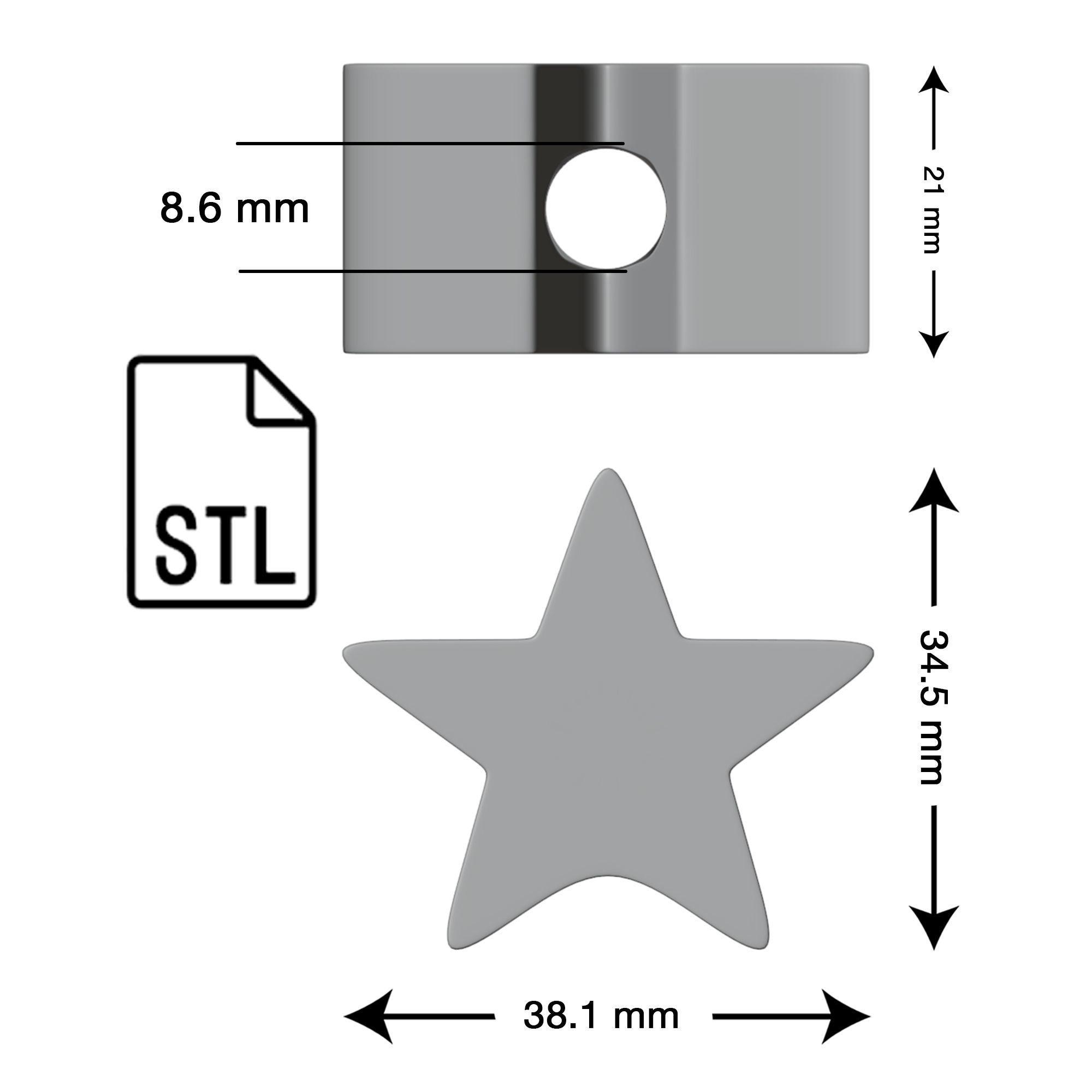 Stl file of Straw topper D12 Star for 3d printing 3D print model_1