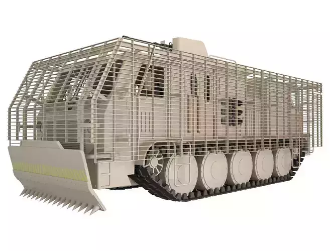 Military Truck Concept With Slat Armor 1 3D model