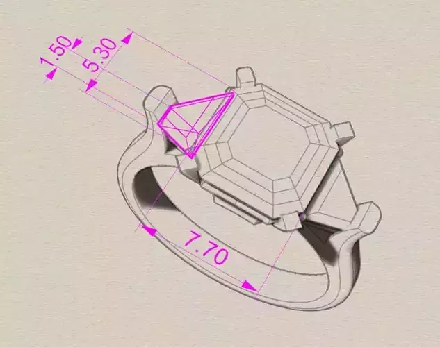  classic cut three stone ring