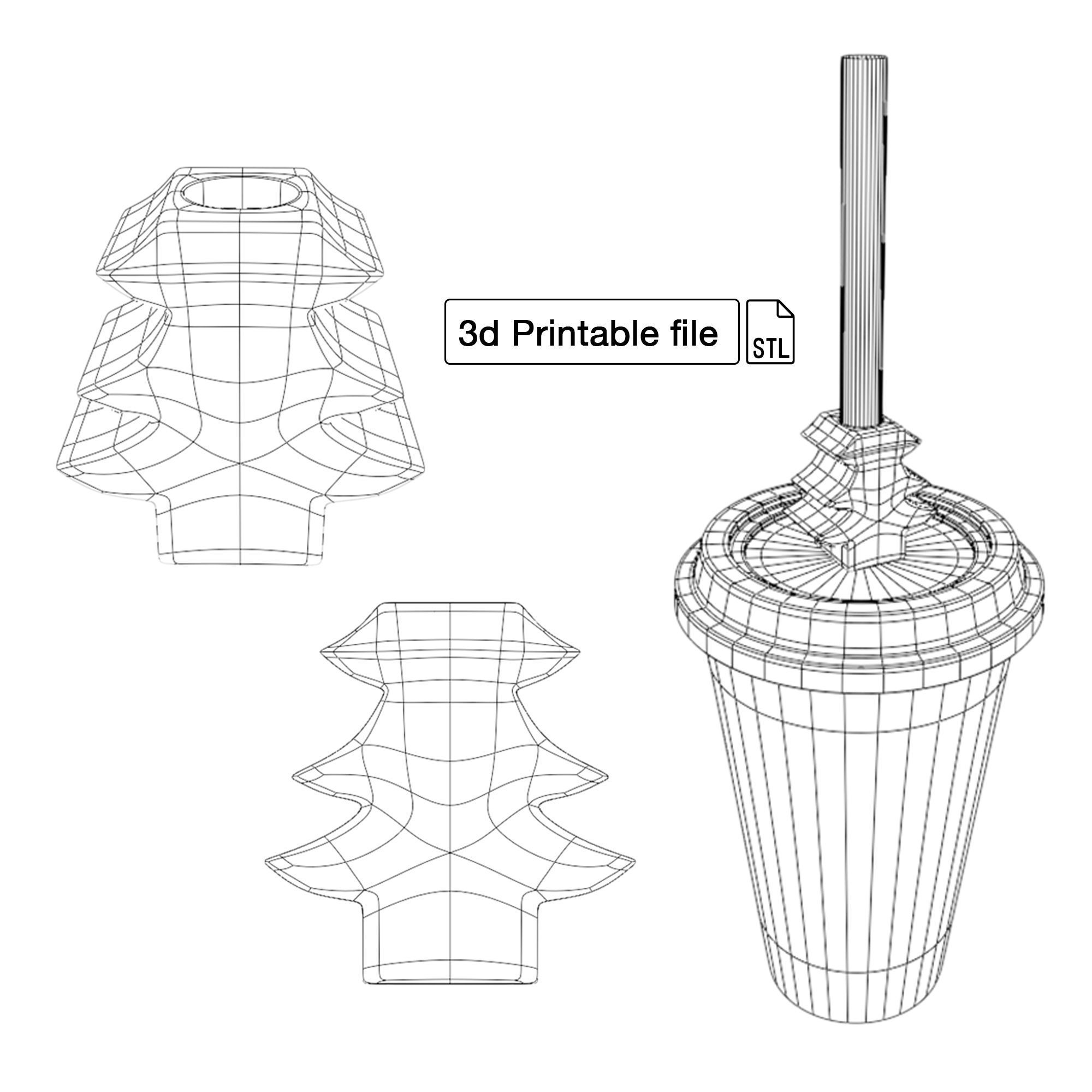 Stl file of Straw topper D13 Christmas tree for 3d printing 3D print model_2