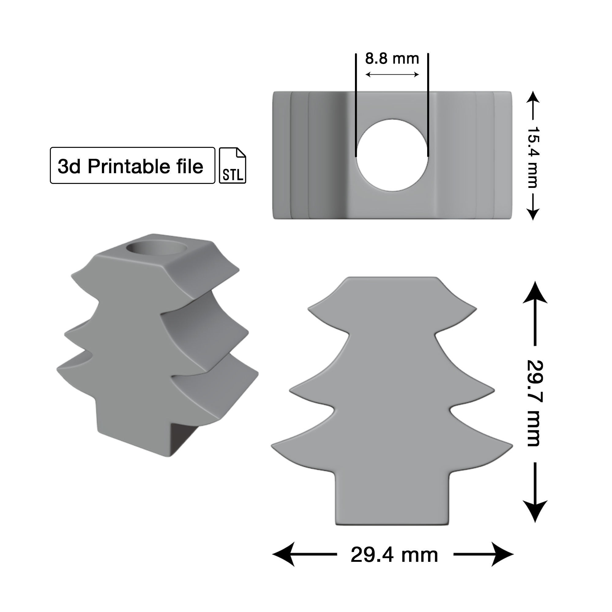 Stl file of Straw topper D13 Christmas tree for 3d printing 3D print model_1