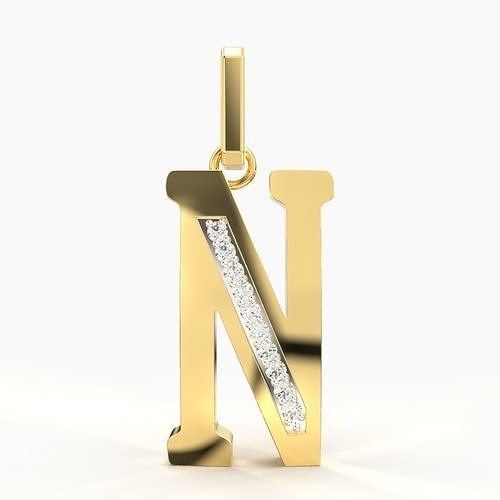 N SCRIPT DIAMOND PENDANT 3D print model