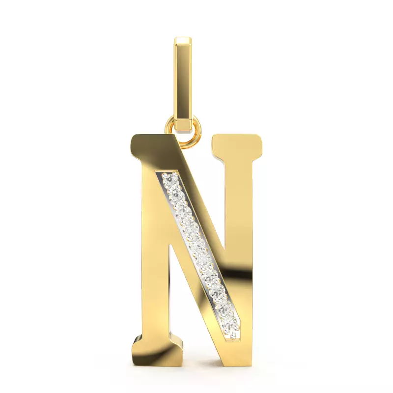 N SCRIPT DIAMOND PENDANT 3D print model_0