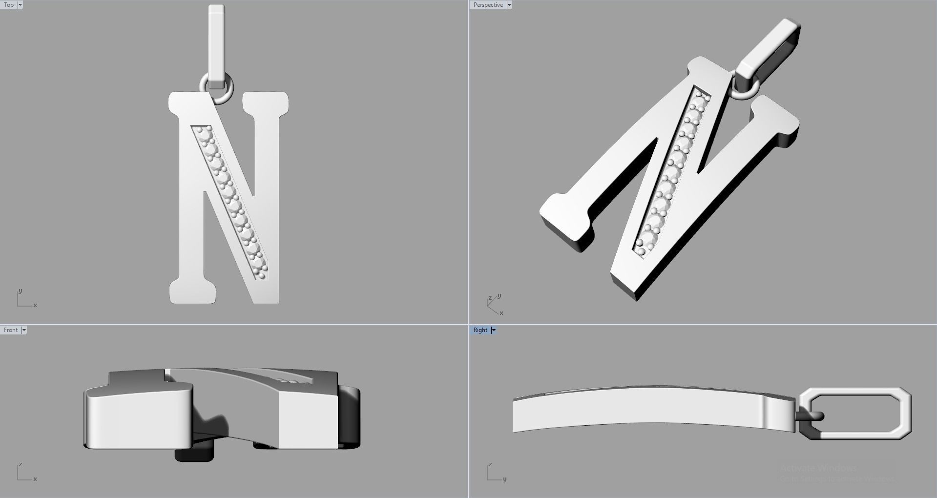 N SCRIPT DIAMOND PENDANT 3D print model_13