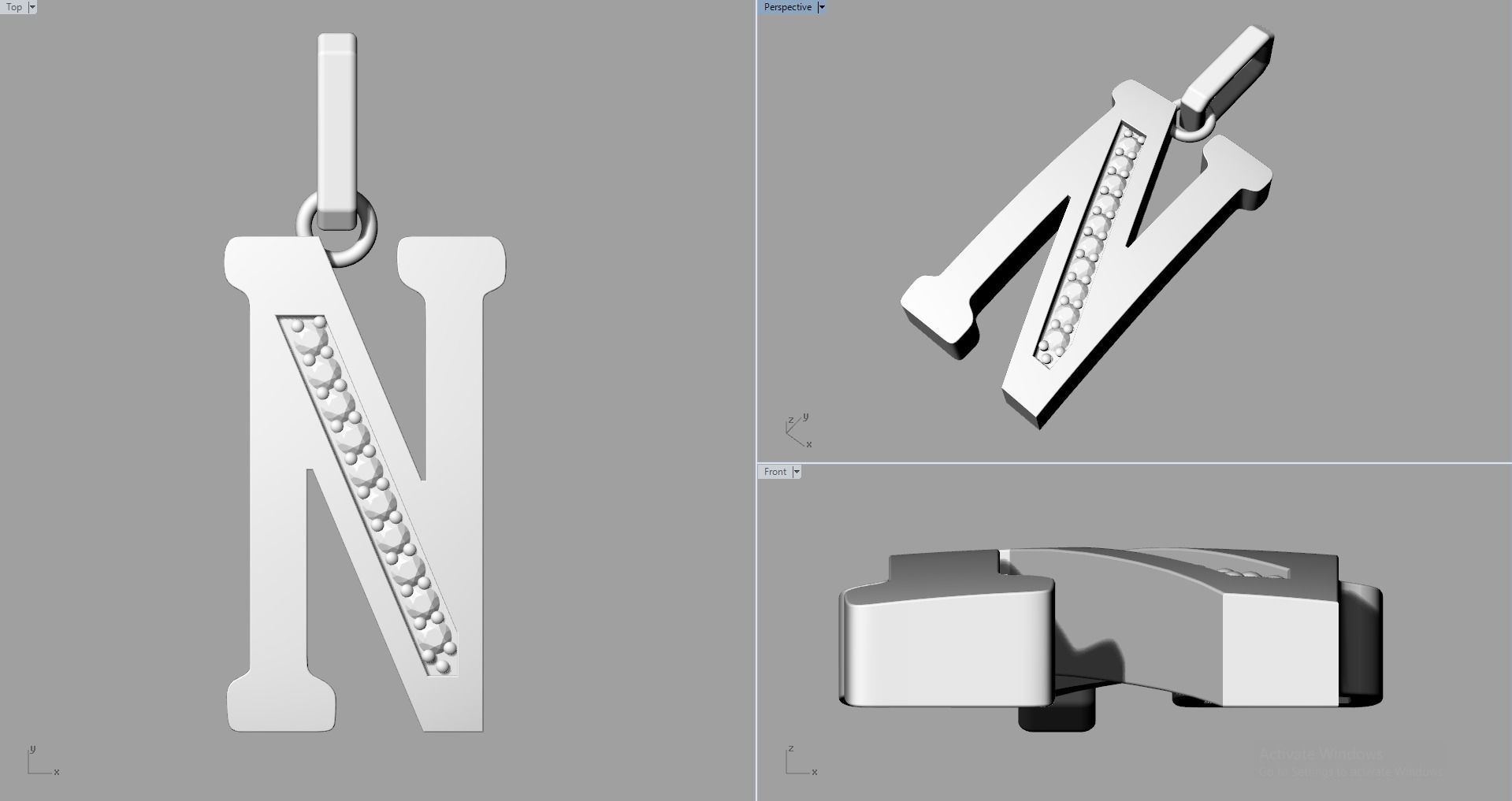 N SCRIPT DIAMOND PENDANT 3D print model_11