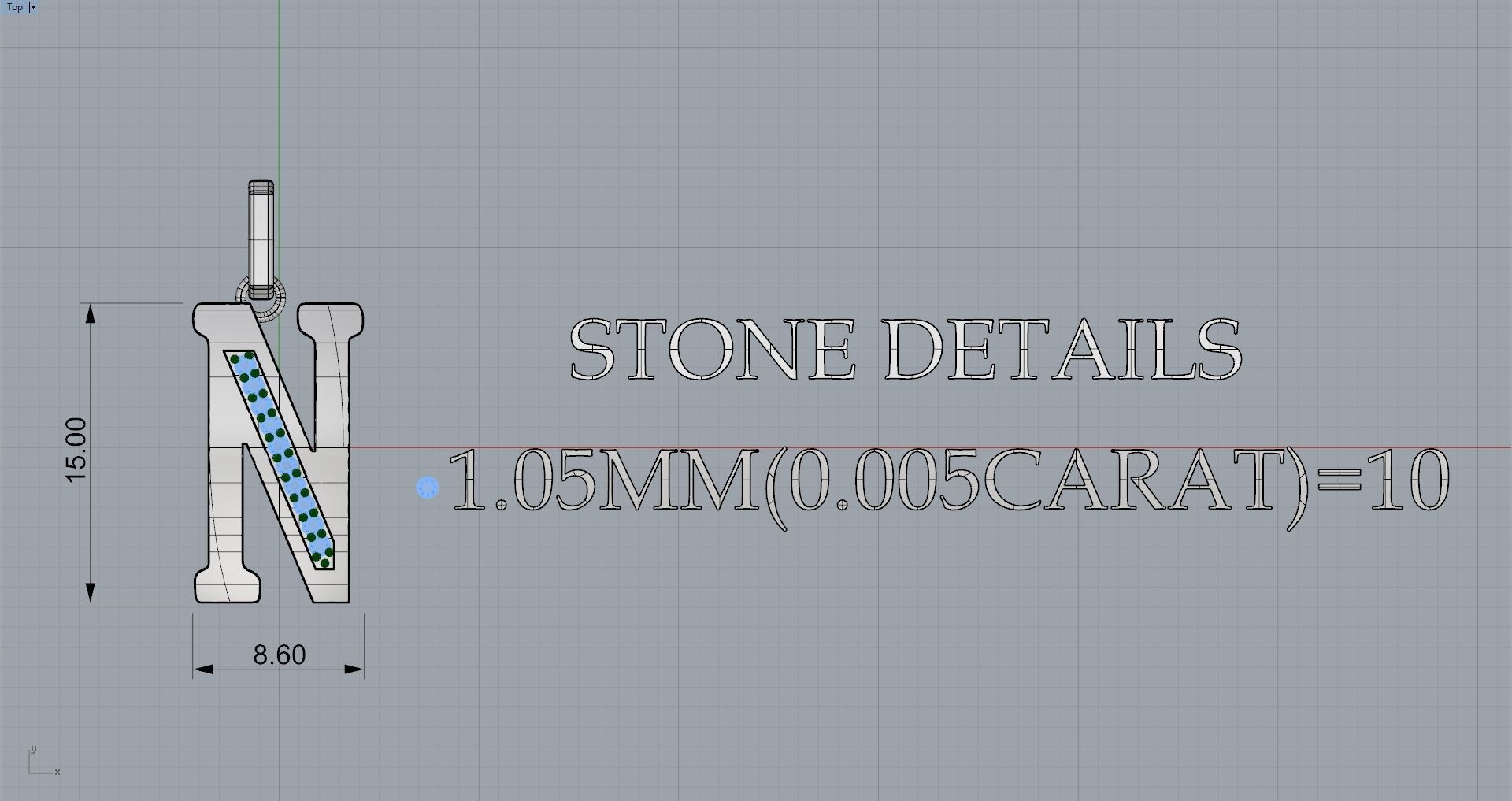N SCRIPT DIAMOND PENDANT 3D print model_10