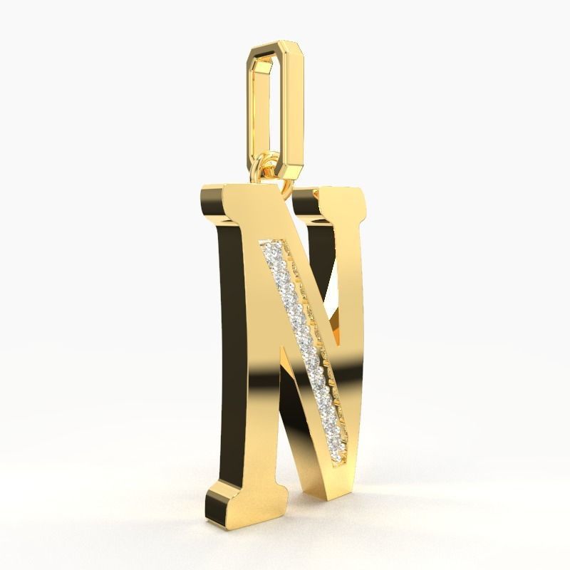 N SCRIPT DIAMOND PENDANT 3D print model_3