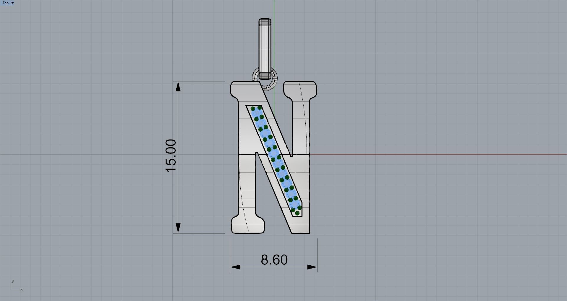 N SCRIPT DIAMOND PENDANT 3D print model_12