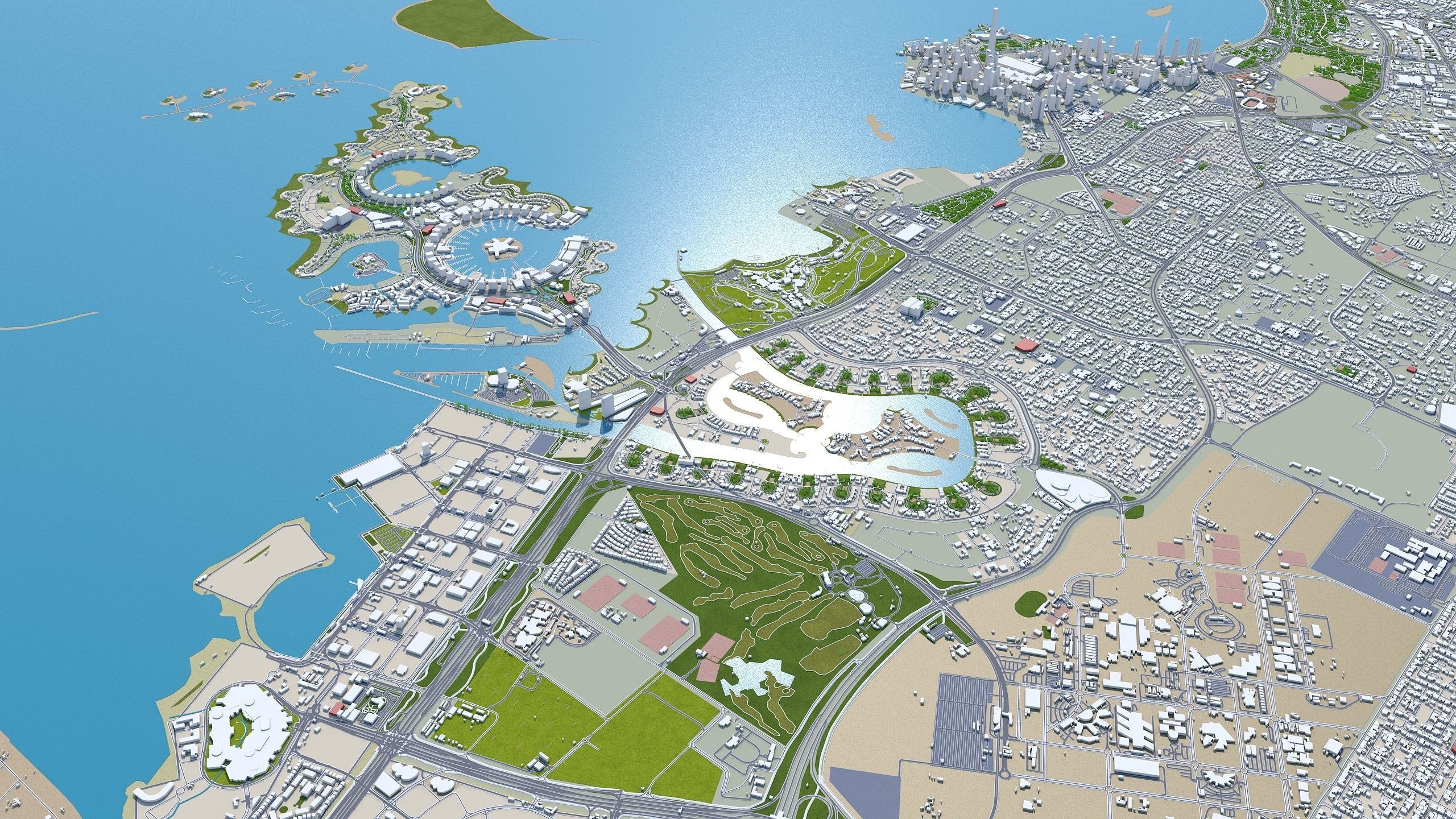 Doha City in Qatar Low-poly 3D model_14