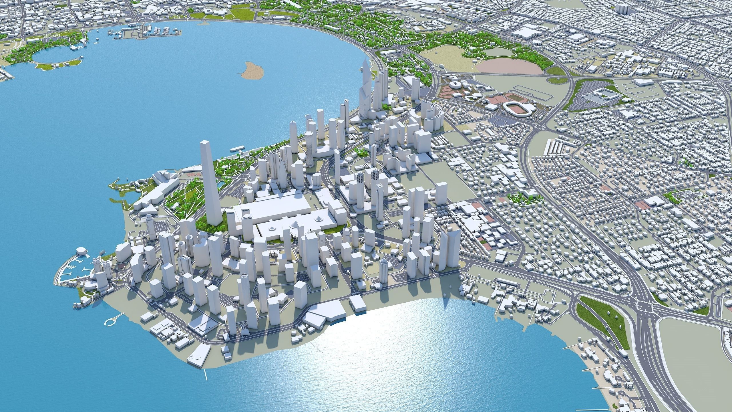 Doha City in Qatar Low-poly 3D model_11