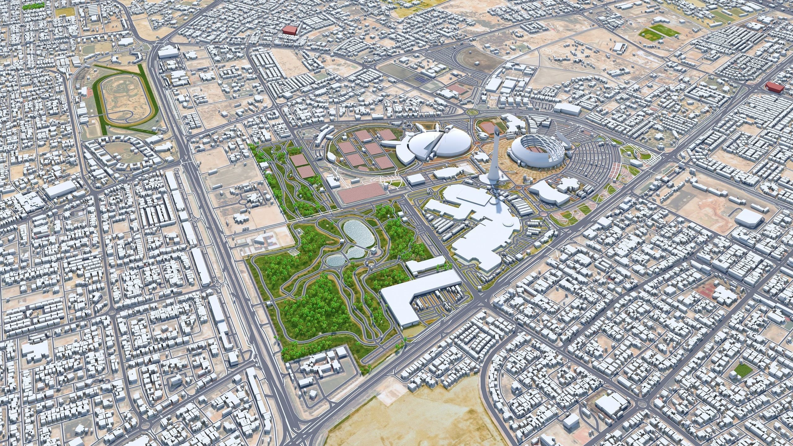 Doha City in Qatar Low-poly 3D model_5