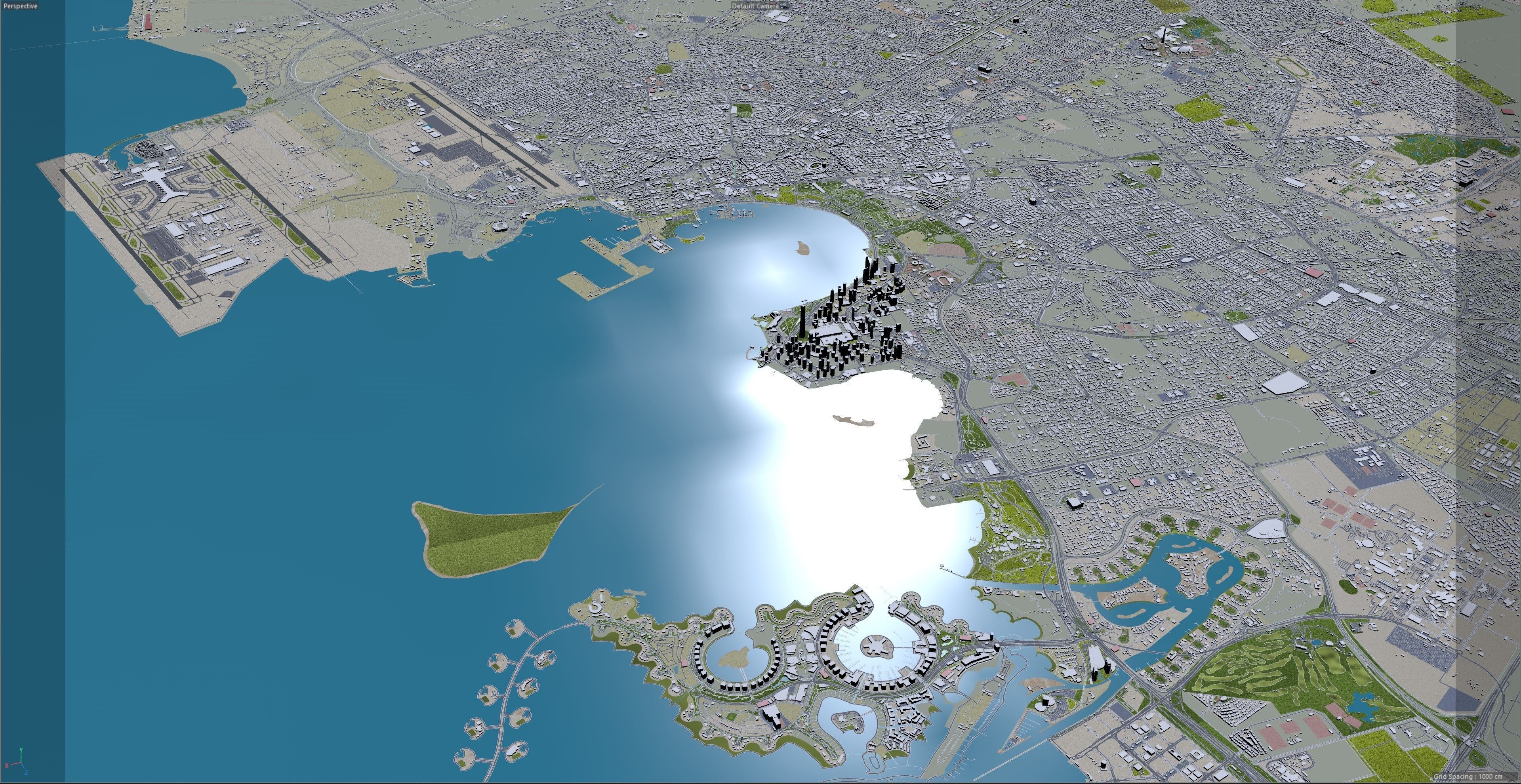 Doha City in Qatar Low-poly 3D model_18