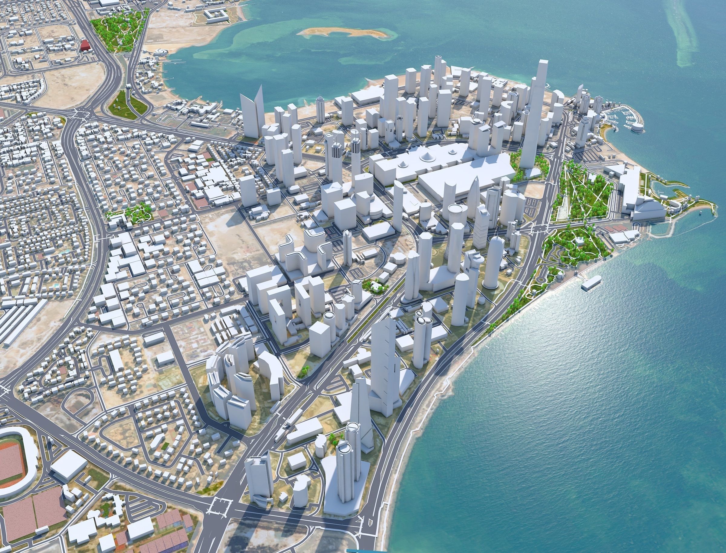 Doha City in Qatar Low-poly 3D model_23