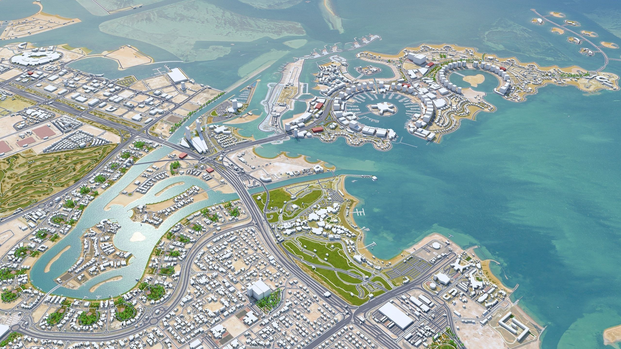 Doha City in Qatar Low-poly 3D model_6