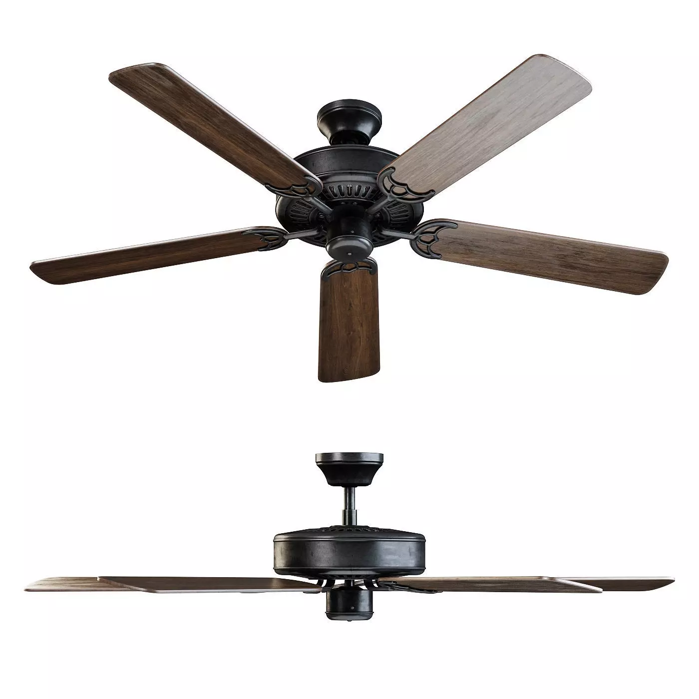 ALOHA Brown ceiling fan 3D model_0