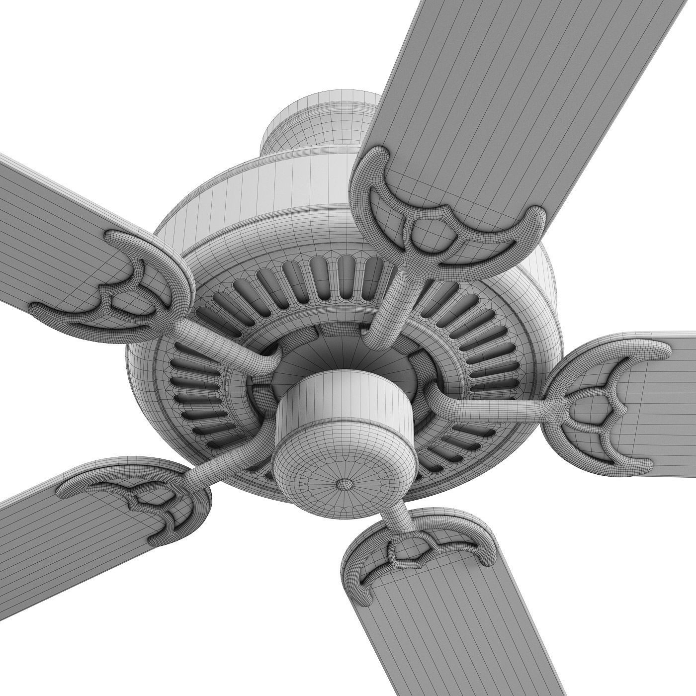 ALOHA Brown ceiling fan 3D model_7
