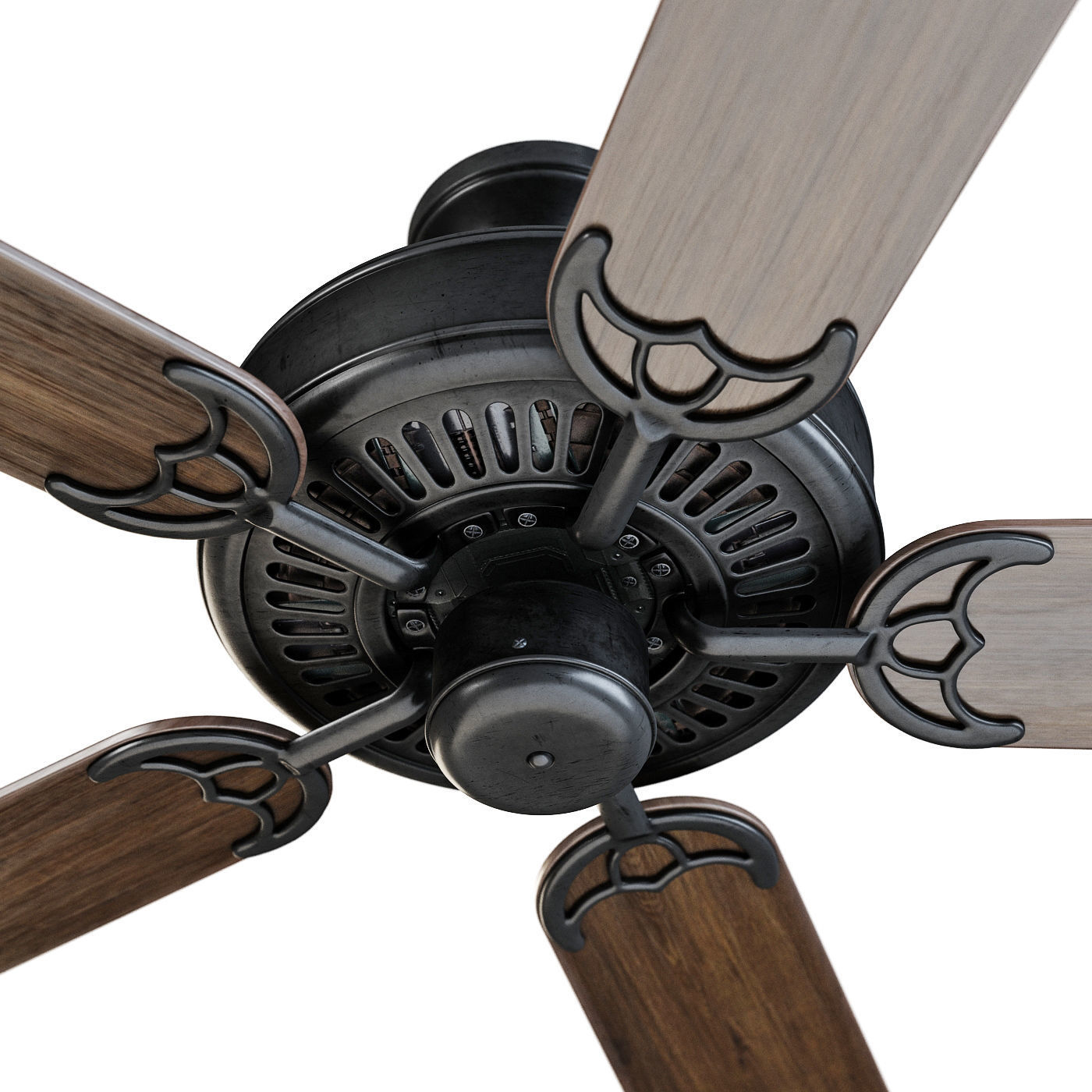 ALOHA Brown ceiling fan 3D model_2