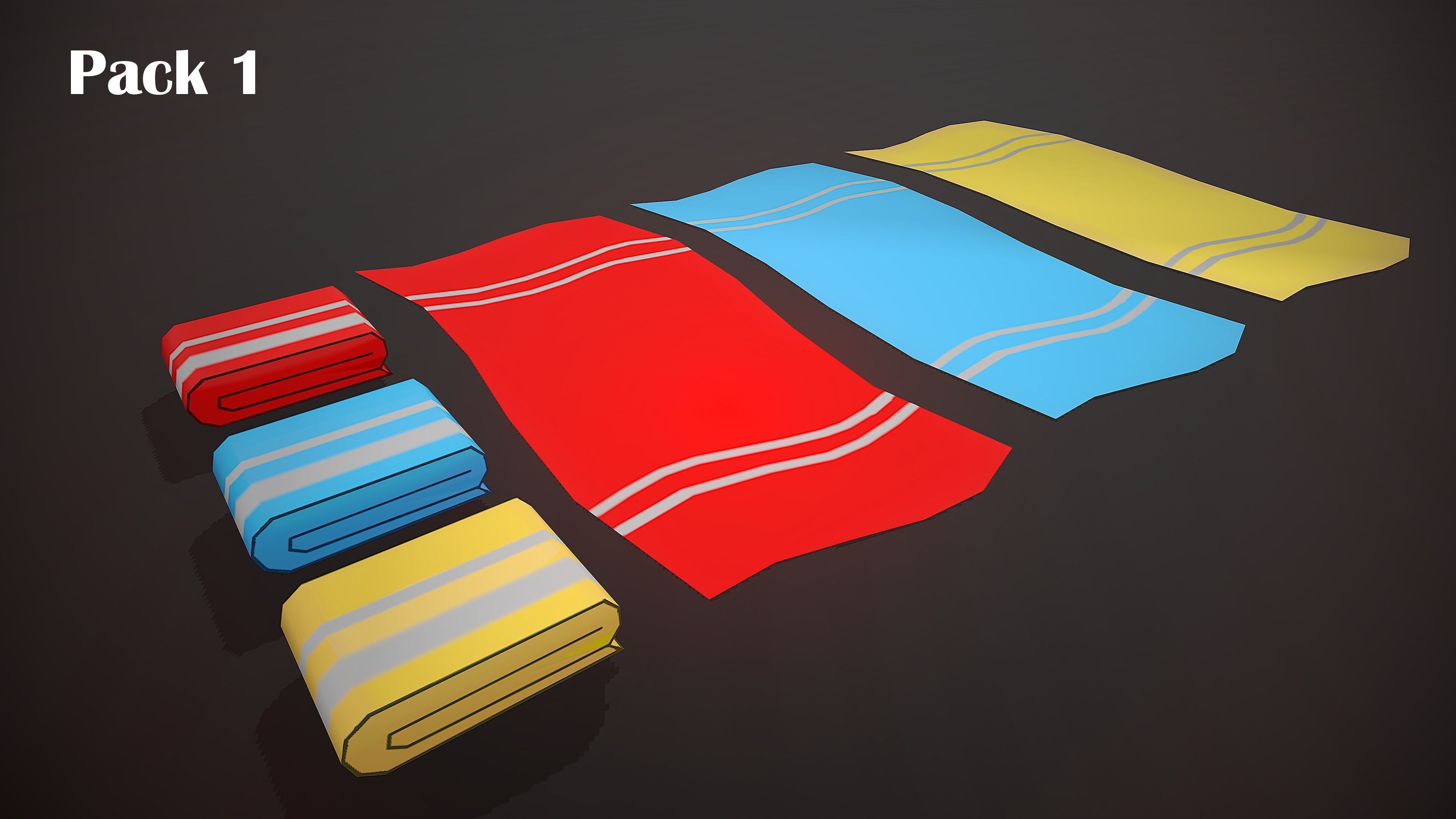 BEACH ASSETS Low-poly 3D model_8