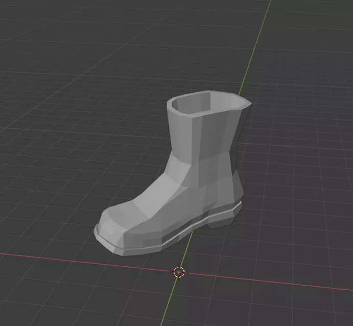 Simple Low-Poly Boot Free 3D print model_0