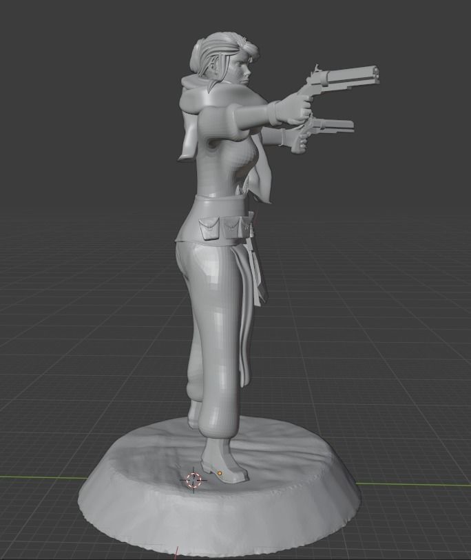 Woman Gunslinger 3D print model_2