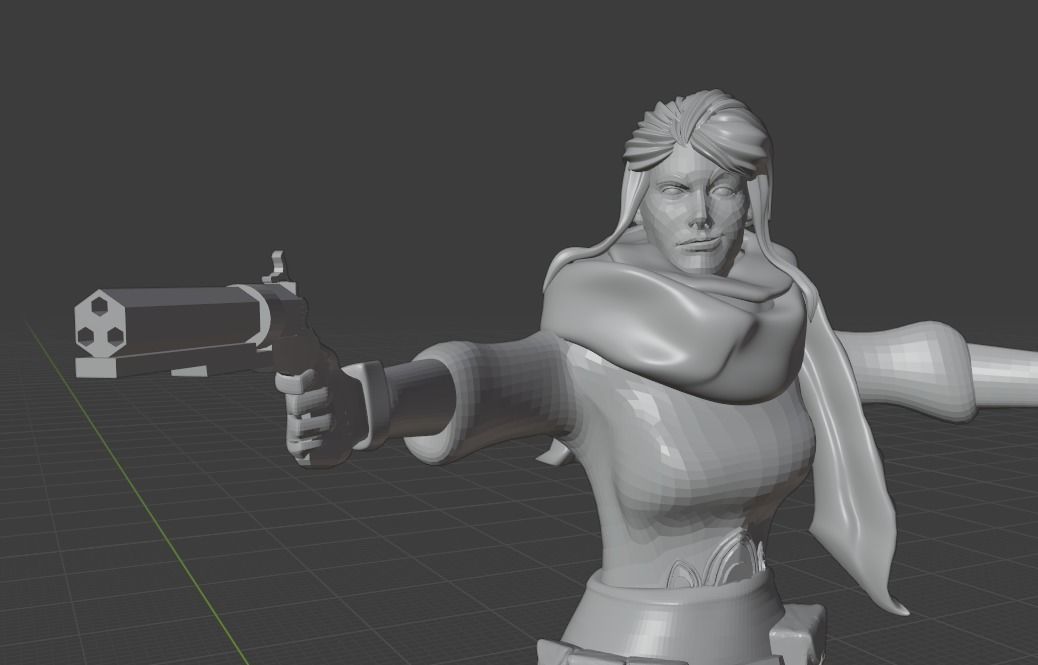Woman Gunslinger 3D print model_6