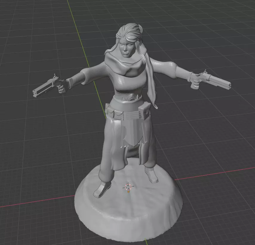 Woman Gunslinger 3D print model_0