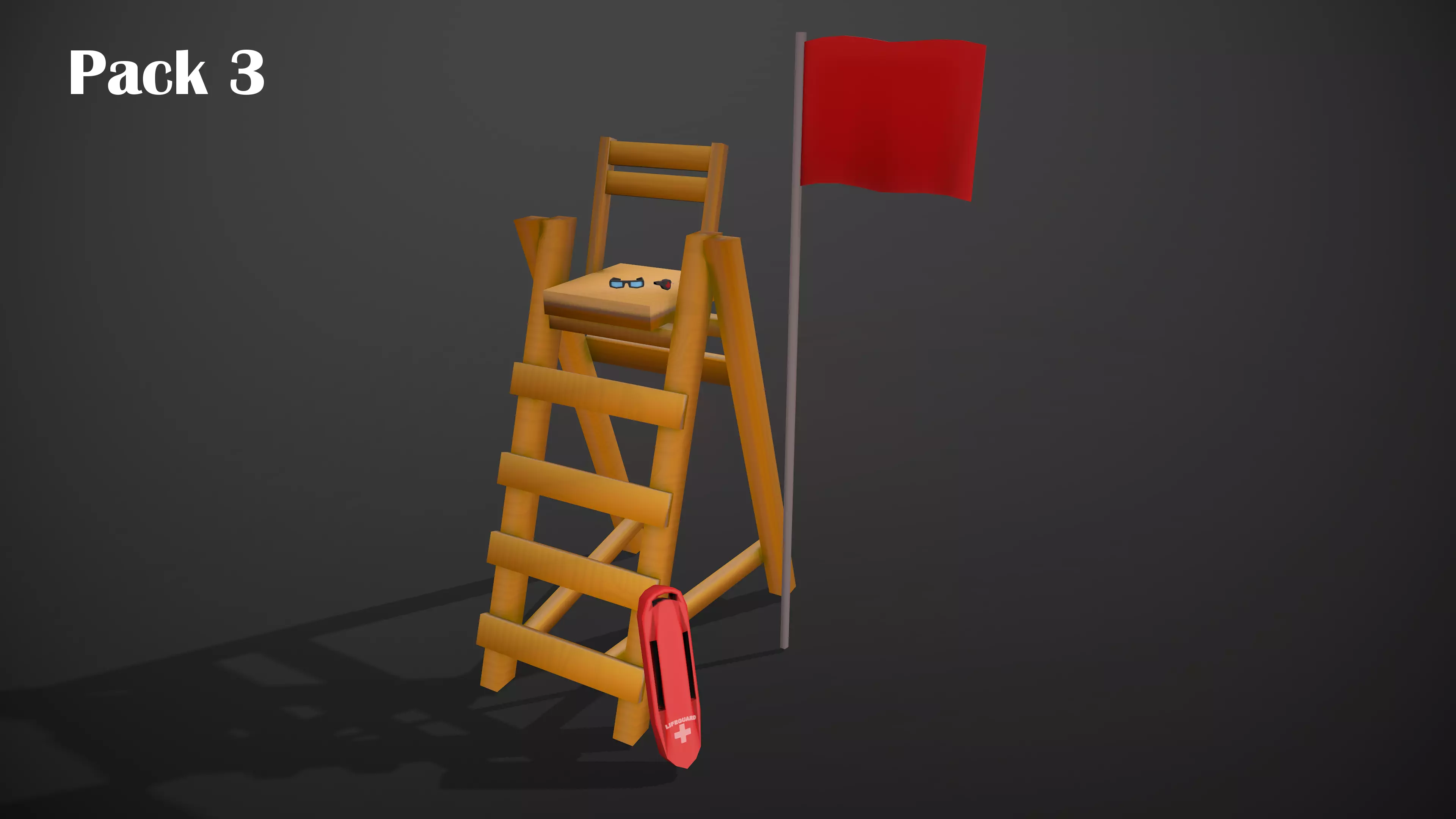 BEACH ASSETS Low-poly 3D model_0