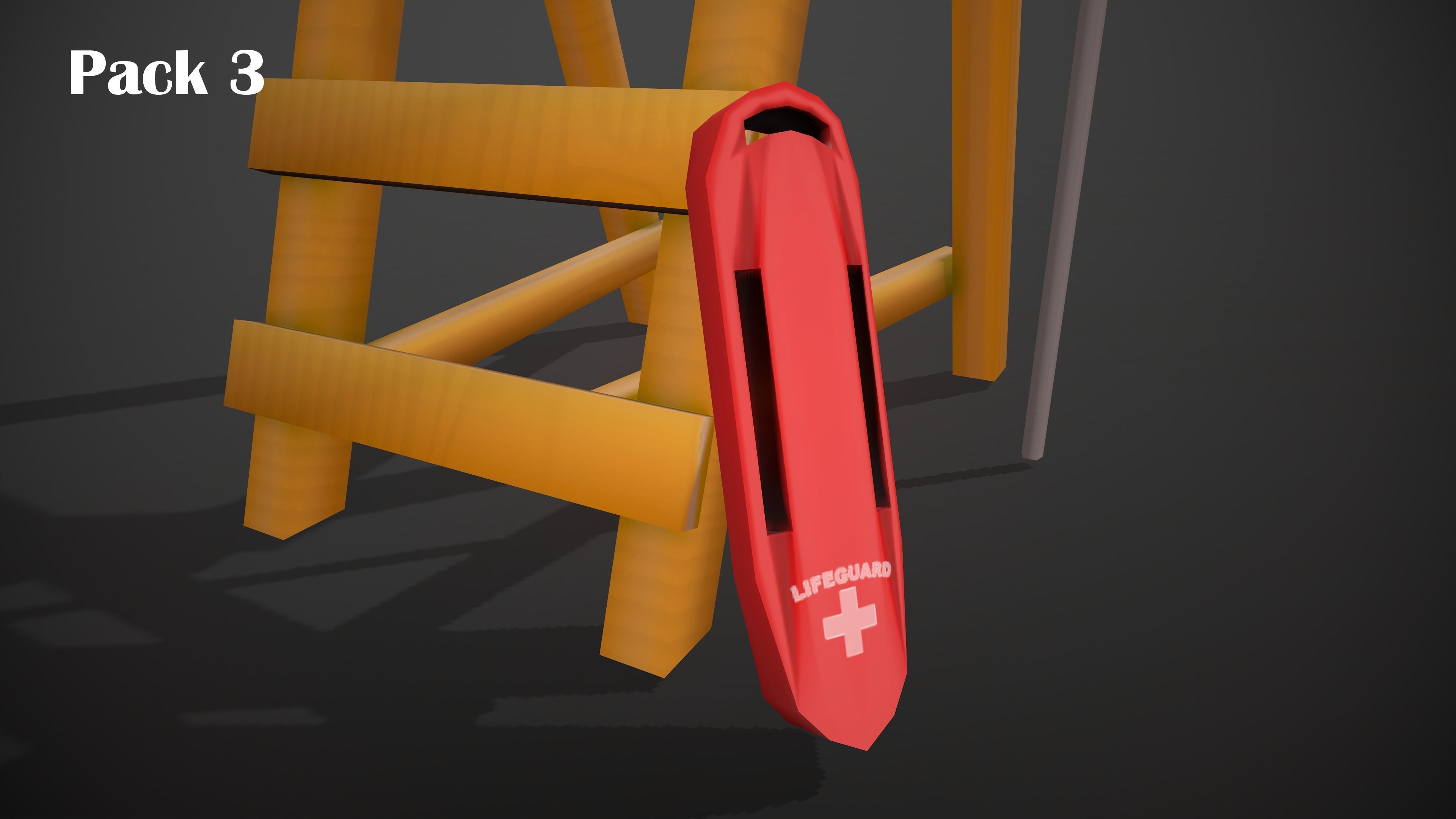 BEACH ASSETS Low-poly 3D model_3