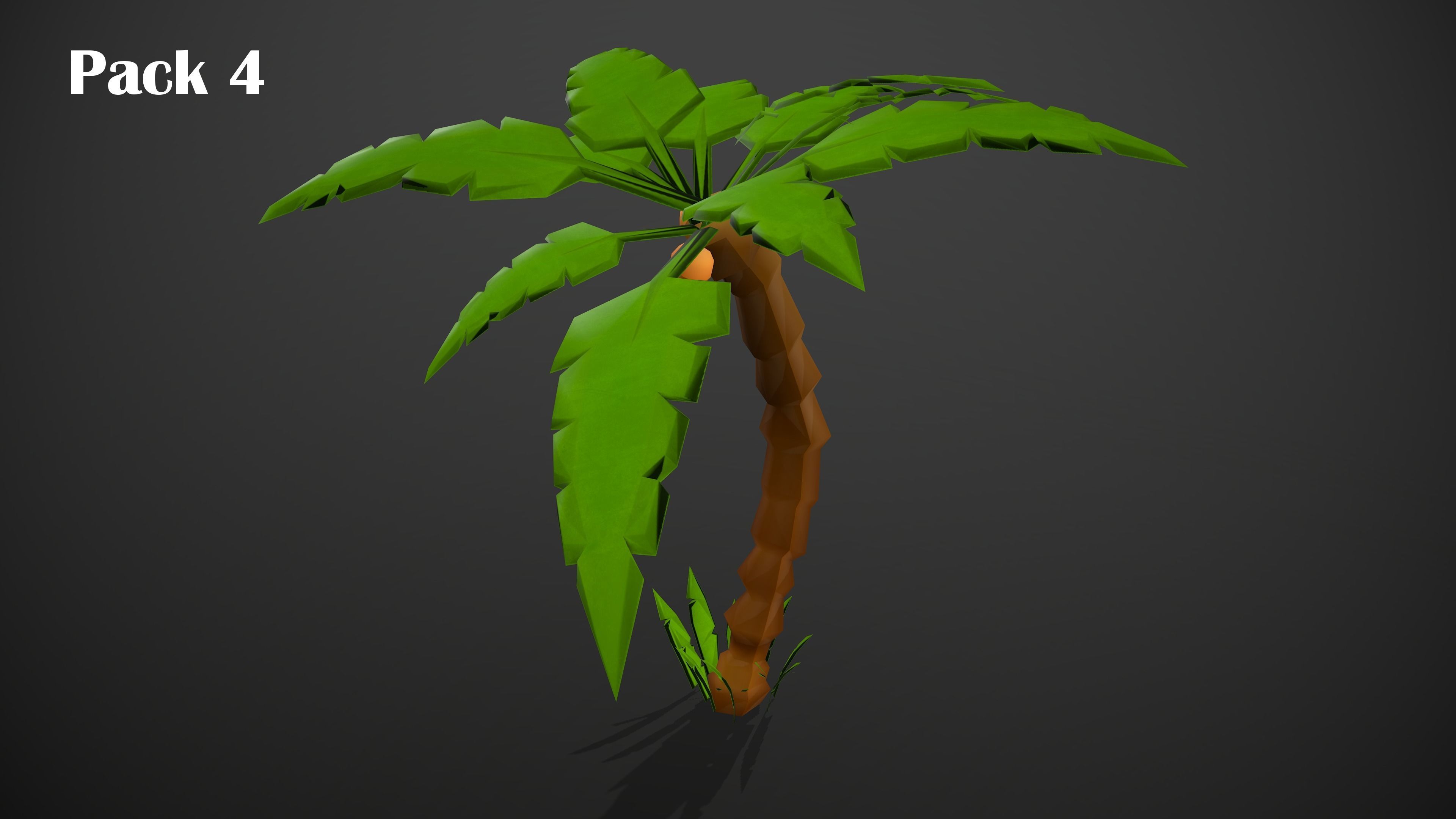 BEACH ASSETS Low-poly 3D model_5