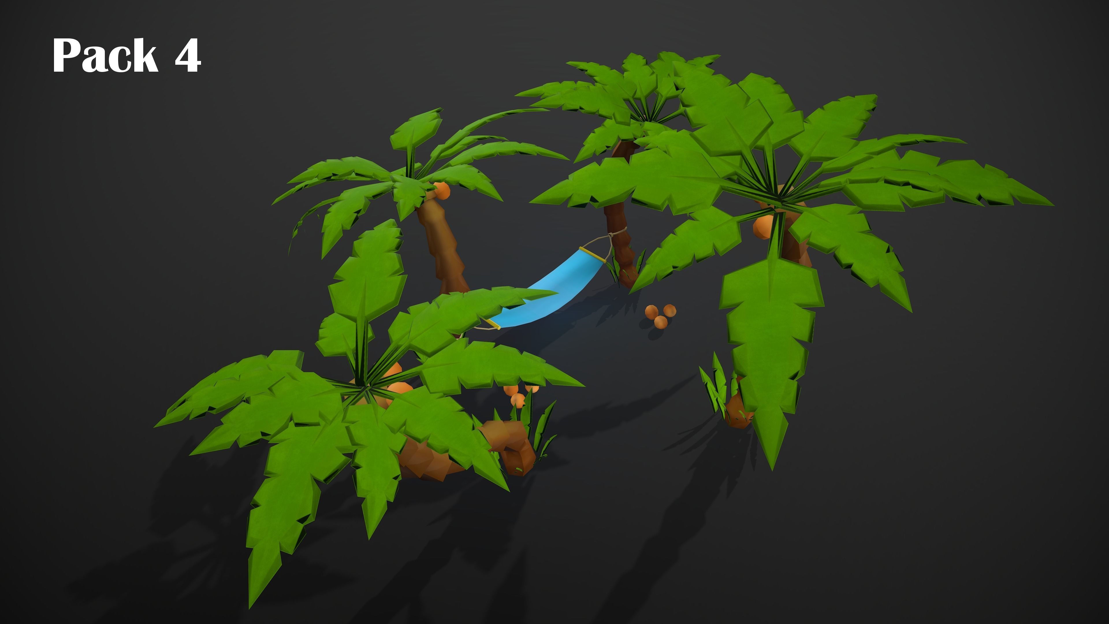 BEACH ASSETS Low-poly 3D model_3