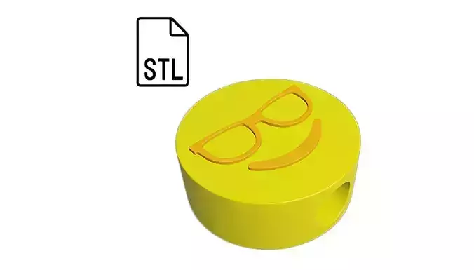 Stl file of Straw topper Sunglass smiley for 3d printing 3D print model