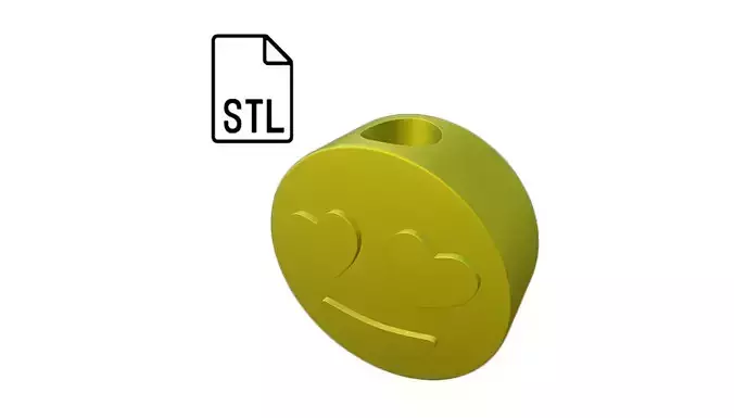 Stl file of Straw topper heart Smiley for 3d printing 3D print model
