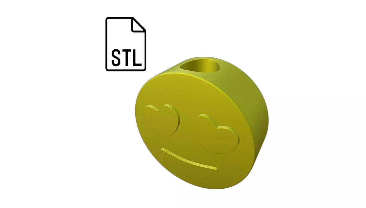 Stl file of Straw topper heart Smiley for 3d printing 3D print model_0
