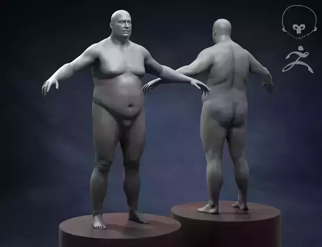 Fat Man Body Basemesh 3D model