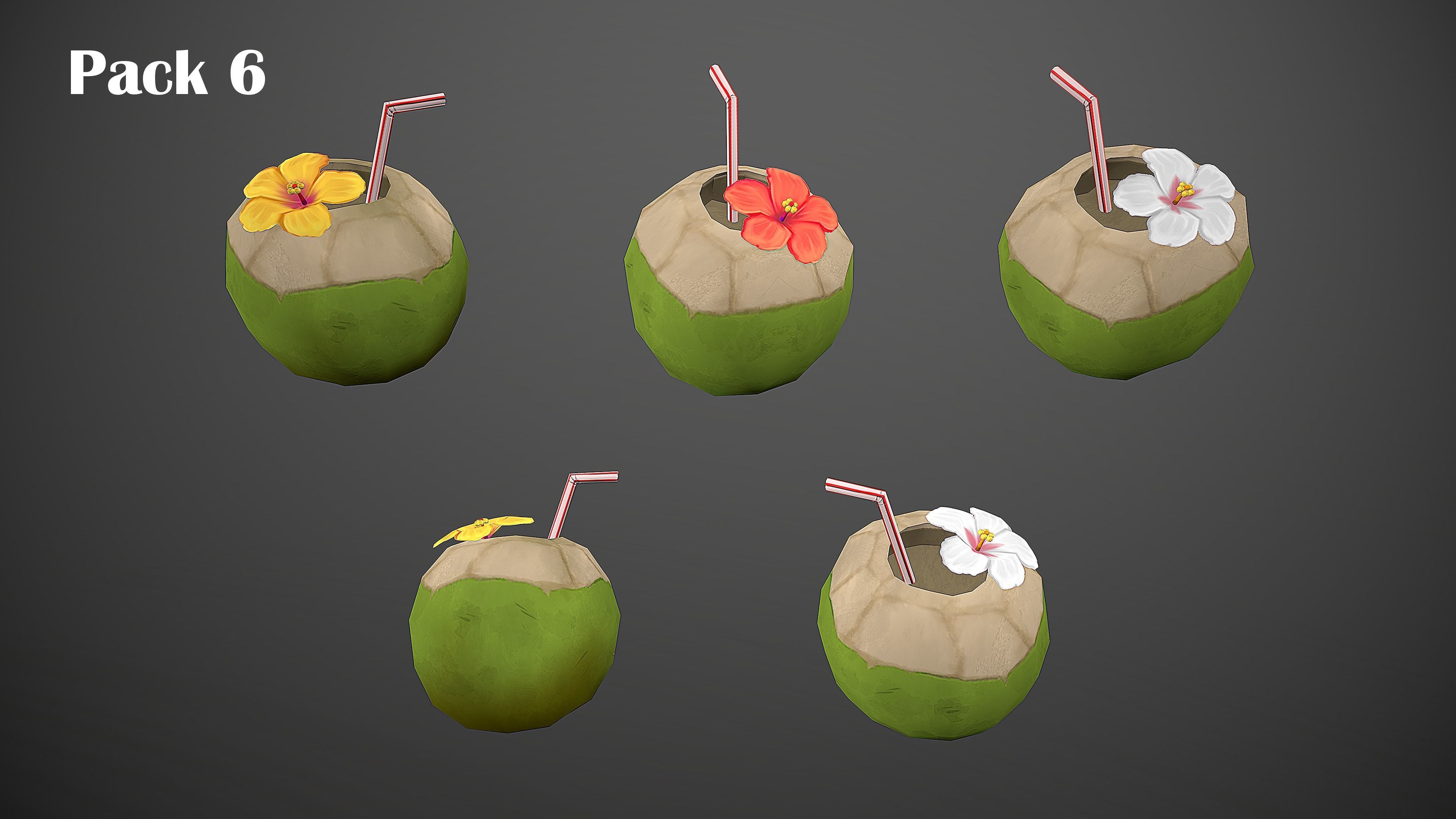 BEACH ASSETS Low-poly 3D model_4