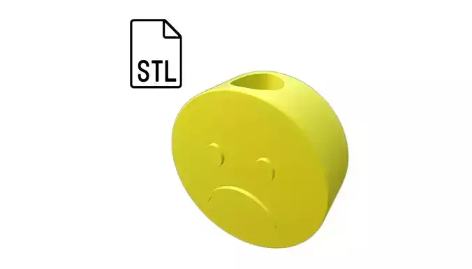 Stl file of Straw topper sad Smiley for 3d printing 3D print model