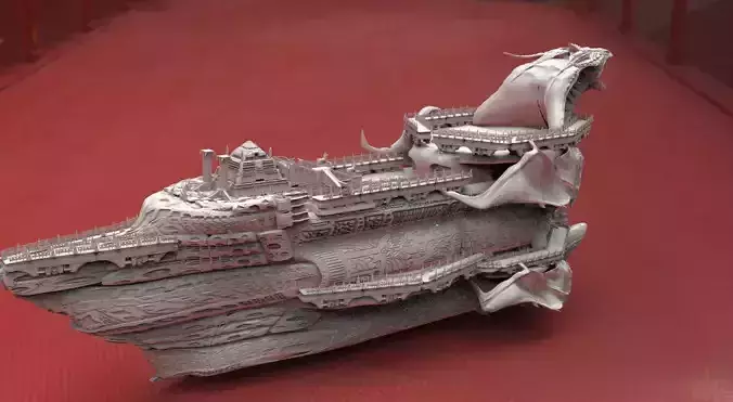 Ocean ship Sci-fi 3D model