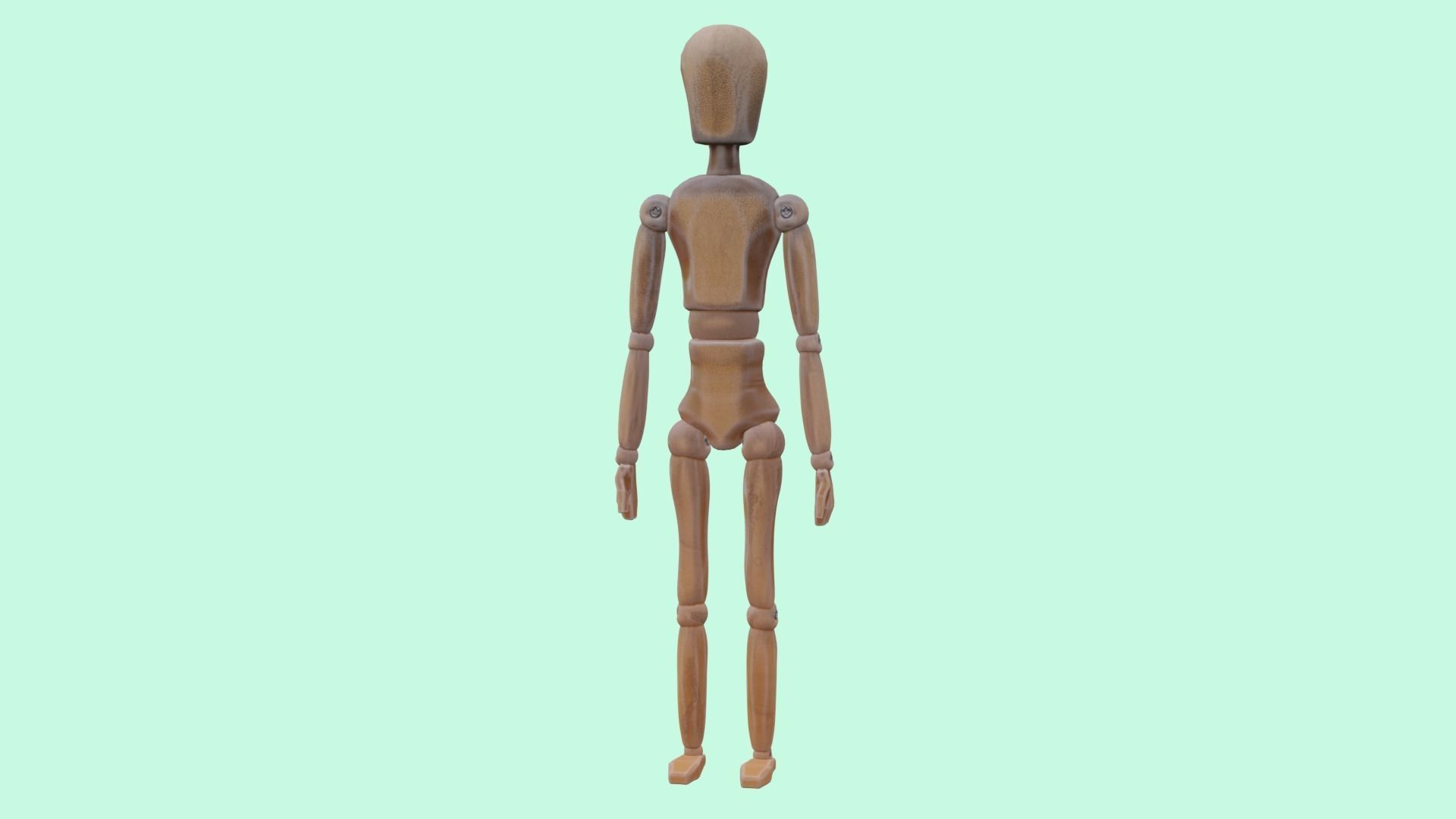 Wooden mannequin 3D model_2