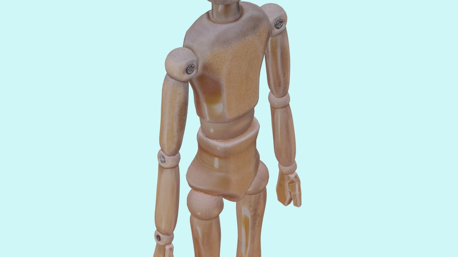 Wooden mannequin 3D model_8