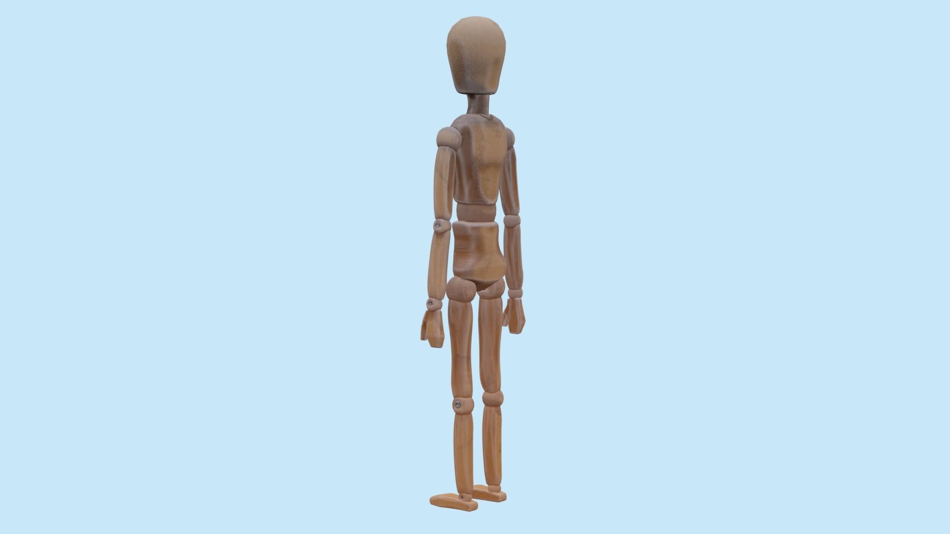 Wooden mannequin 3D model_3