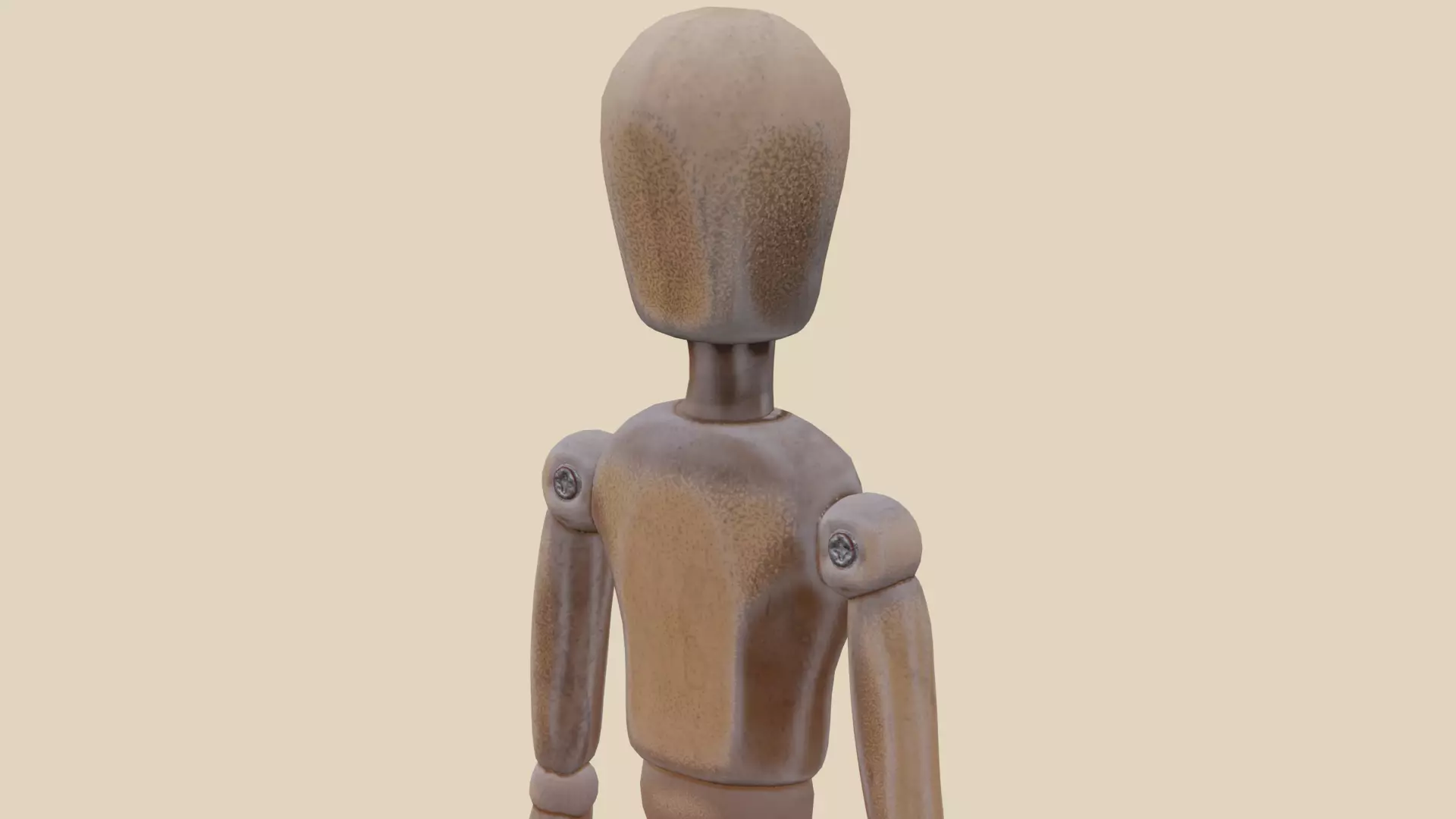 Wooden mannequin 3D model_0