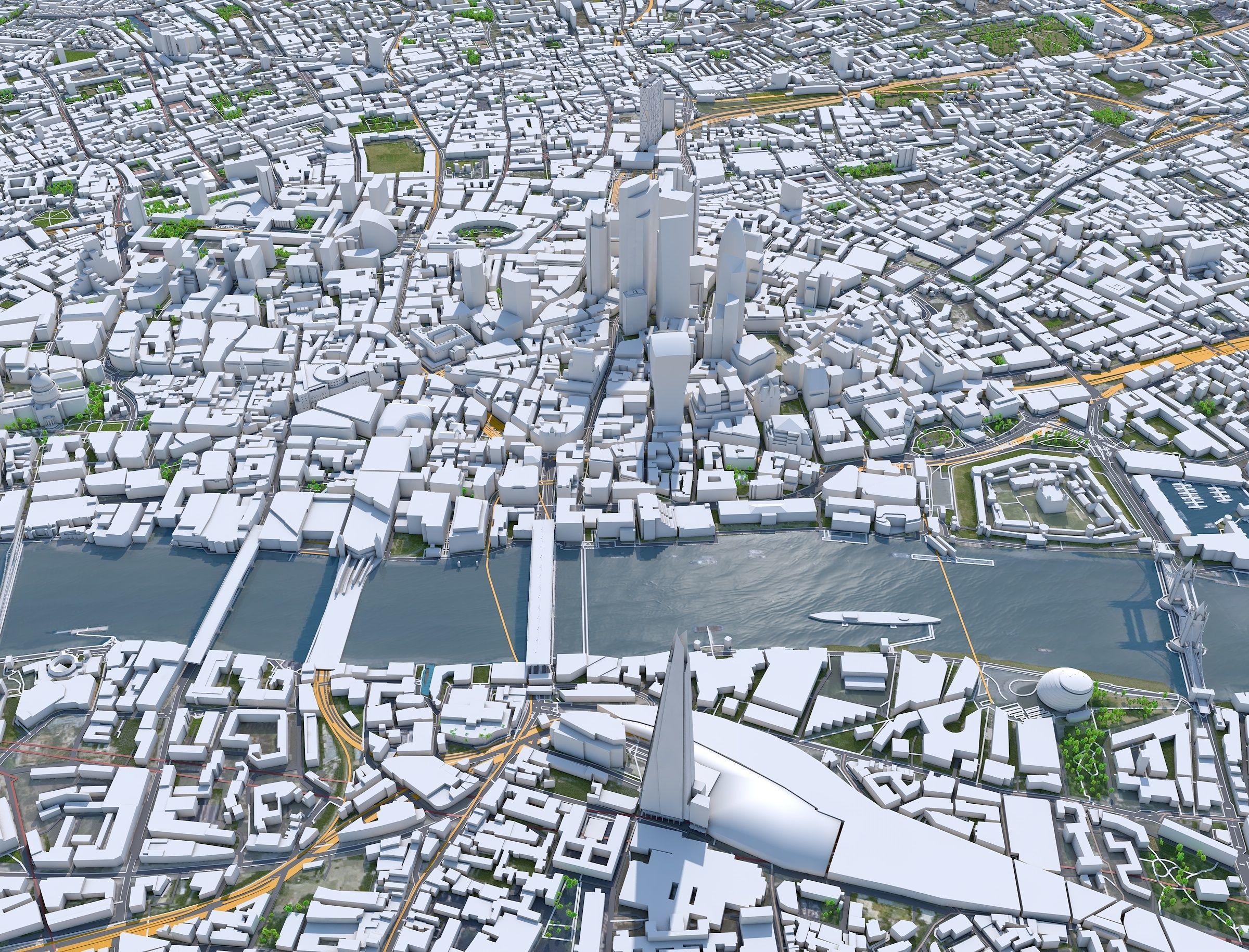 London City in UK Low-poly 3D model_31