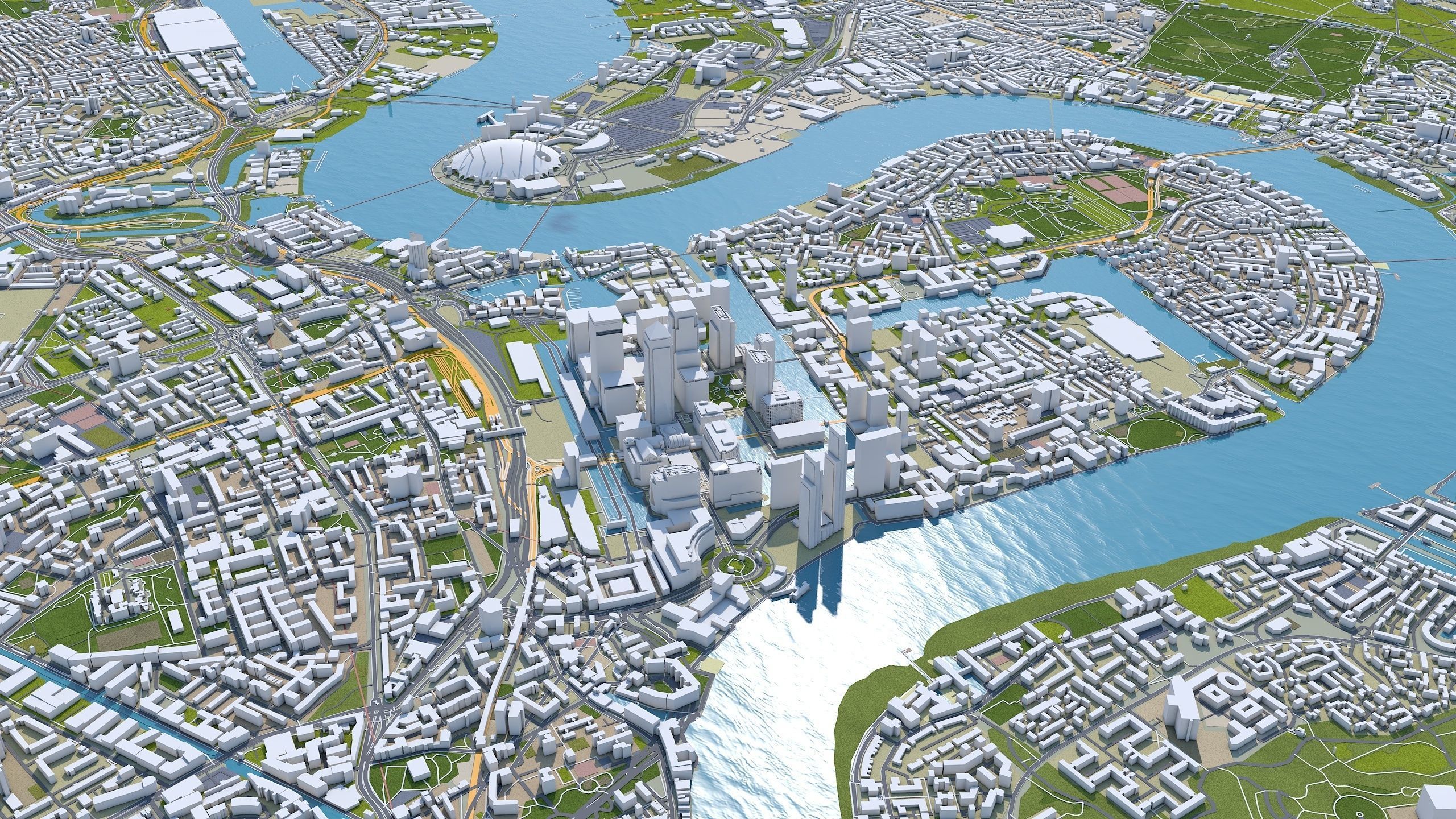 London City in UK Low-poly 3D model_15