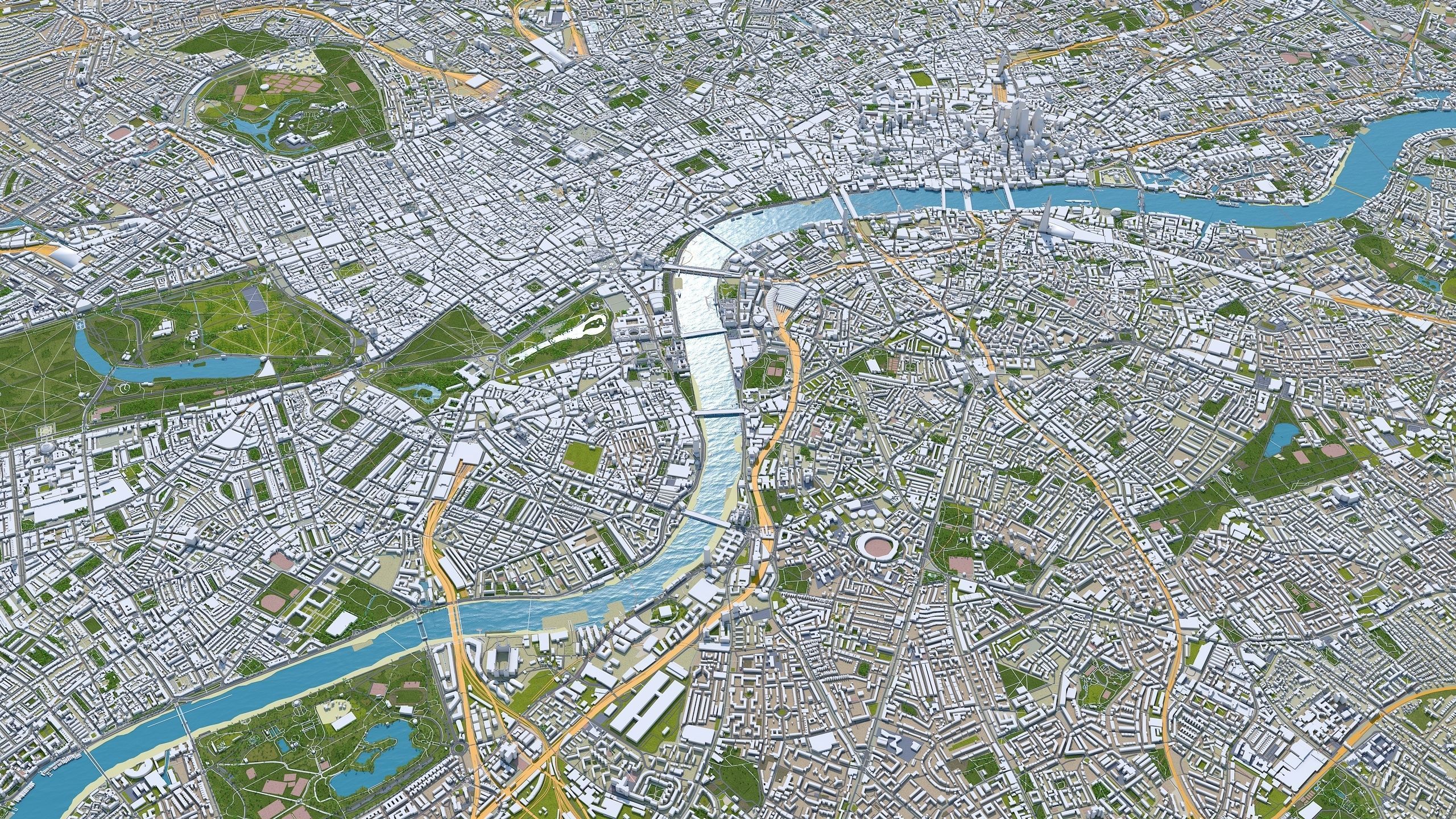 London City in UK Low-poly 3D model_30