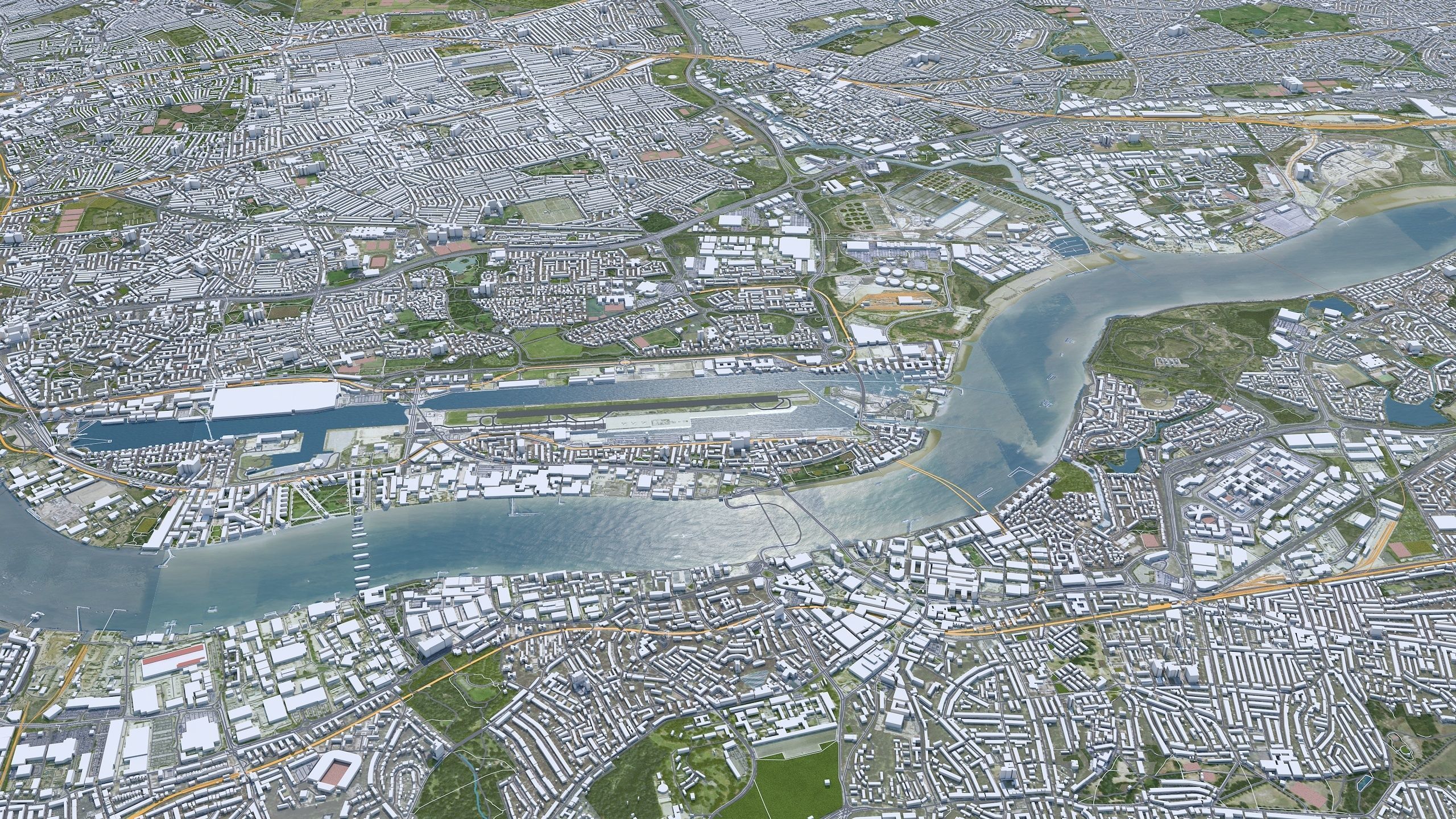London City in UK Low-poly 3D model_9