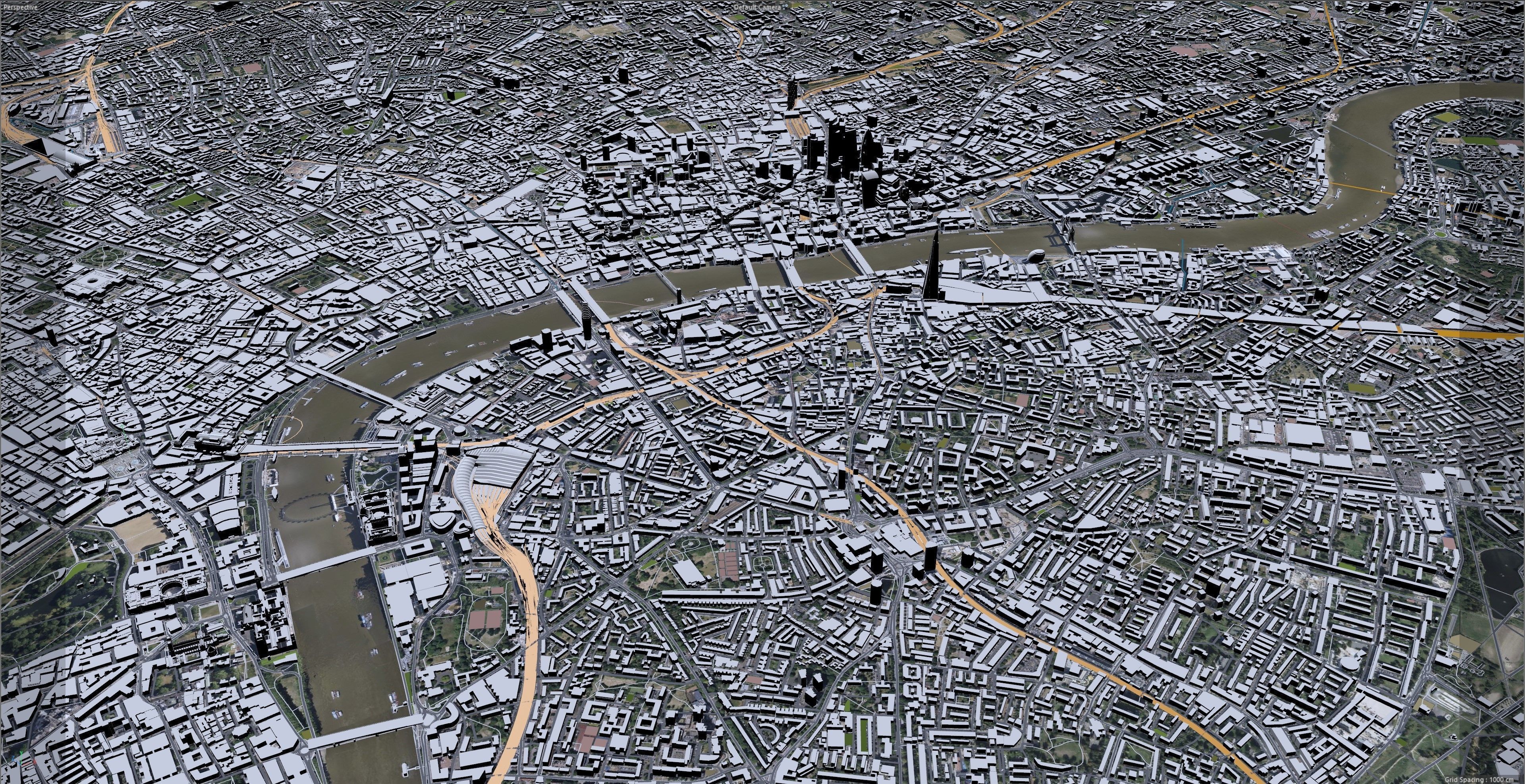 London City in UK Low-poly 3D model_24